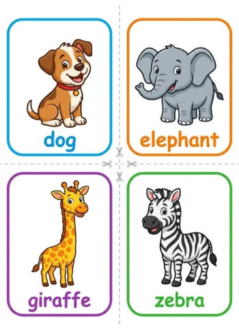 kids learning Bundle | Digi Plr Animal Flashcards