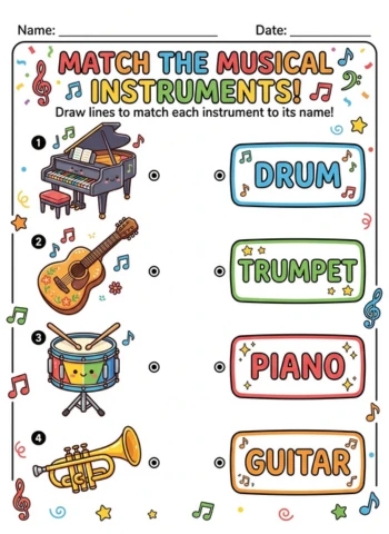 kids learning Bundle | Digi Plr Music Worksheets